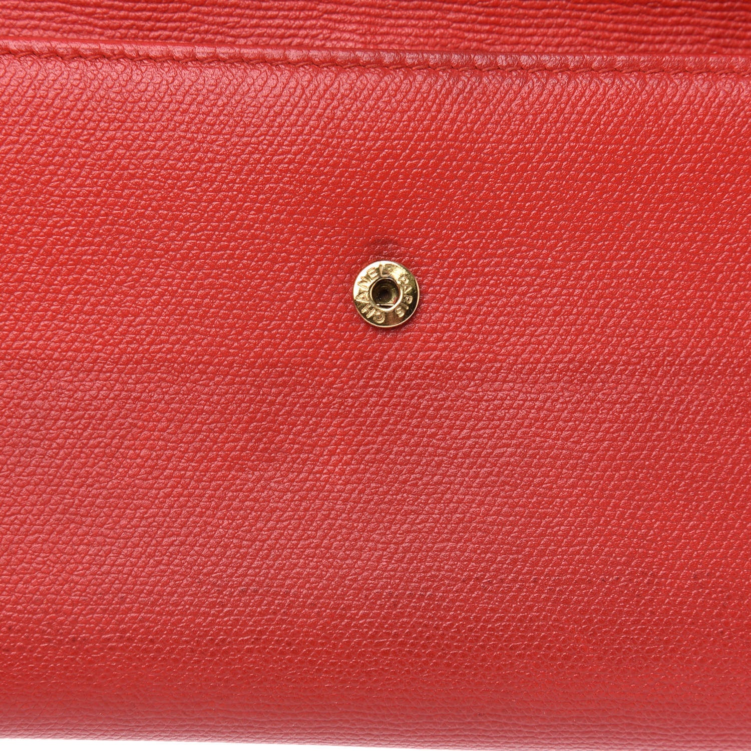 Chanel Grained Calfskin CC Button Long Wallet Red 13 of 15
