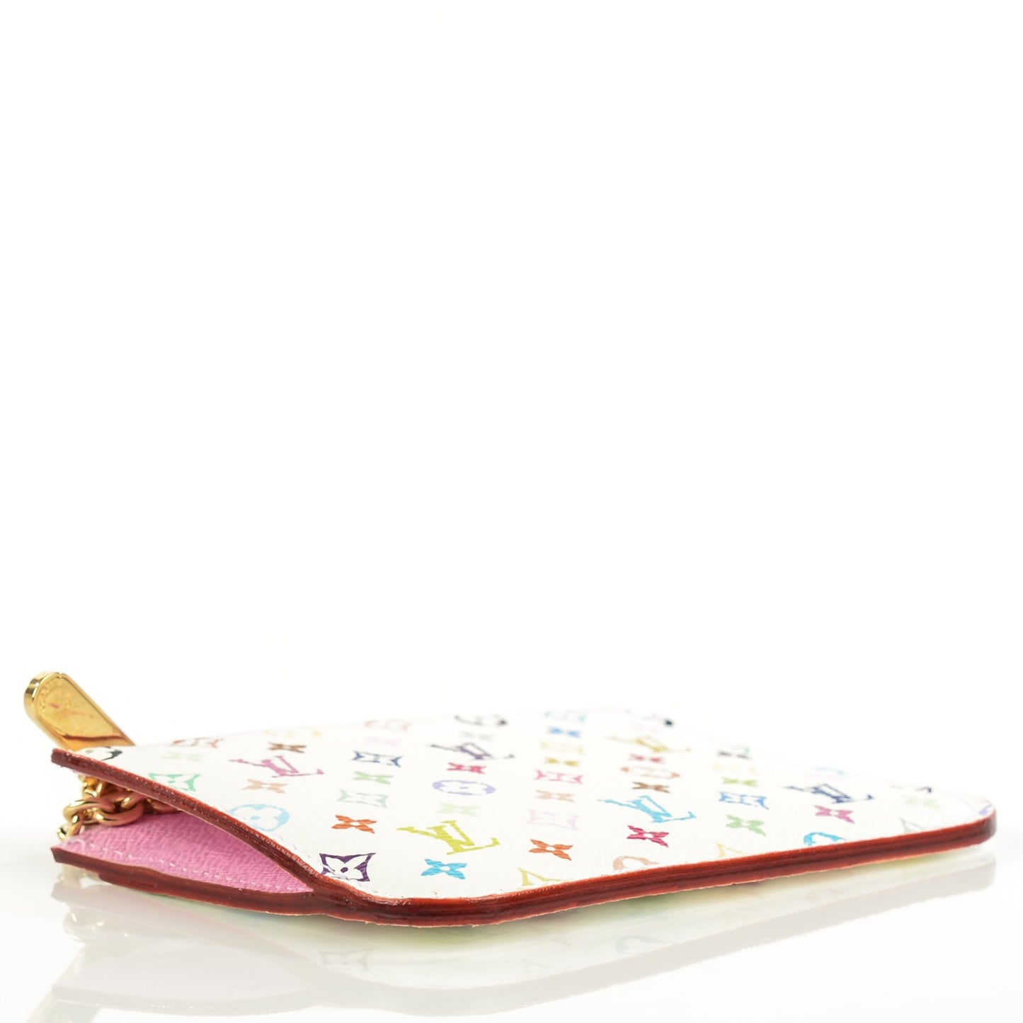 Monogram Multicolor Key Pouch White Litchi