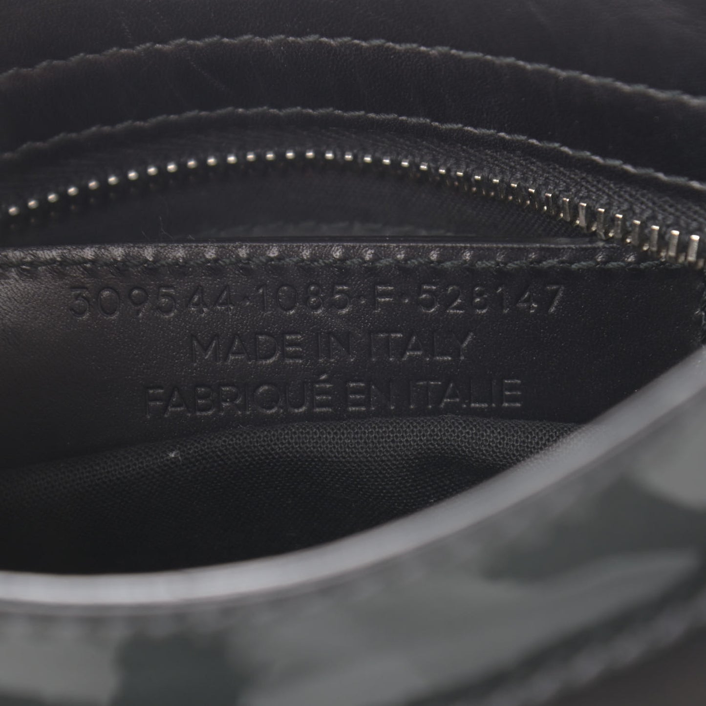Smooth Calfskin Metallic Patent Giant 12 Silver Hardware Mini City Black Gris