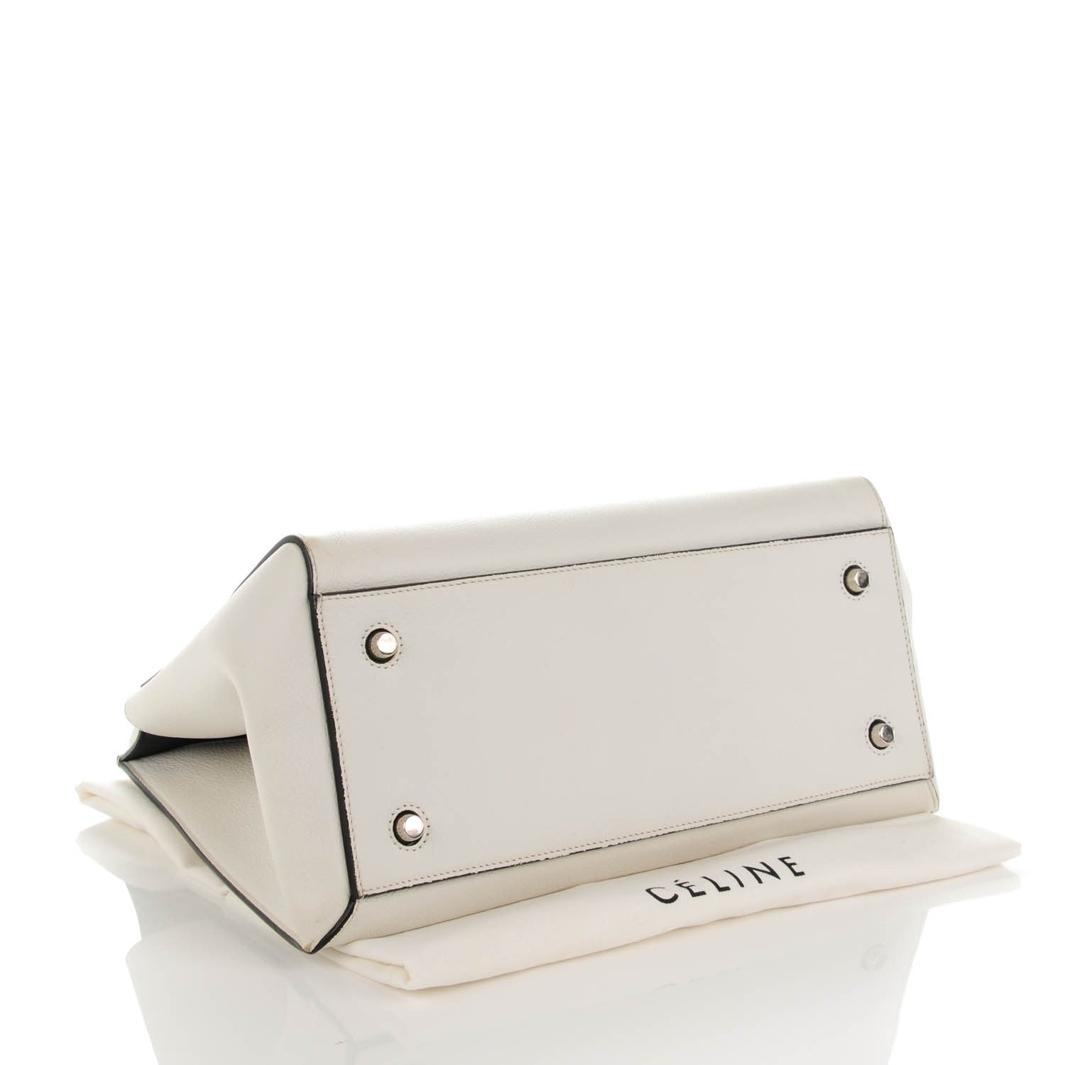 Celine Grained Calfskin Medium Edge Shoulder Bag White 4 of 10