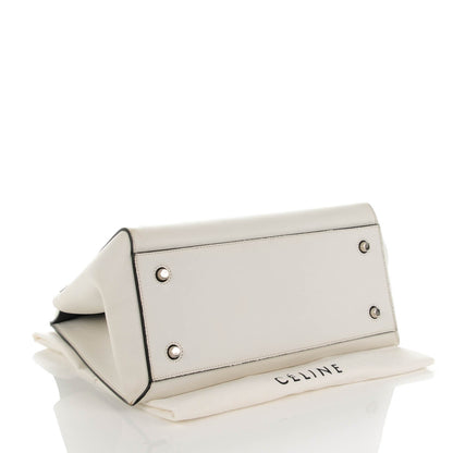 Celine Grained Calfskin Medium Edge Shoulder Bag White 4 of 10