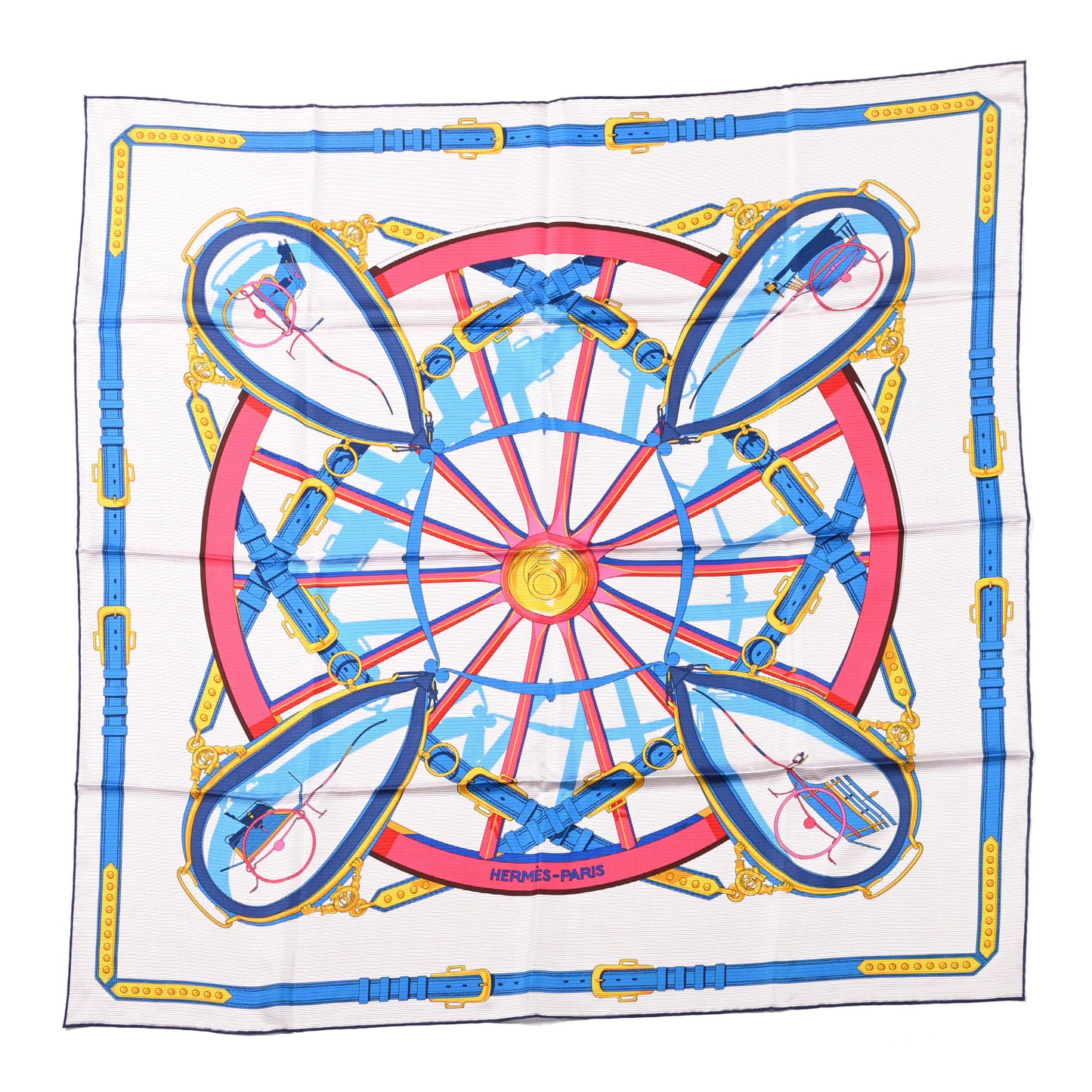 Silk En Roue Libre Chemise Scarf 90 Rose Vif Bleu Royal