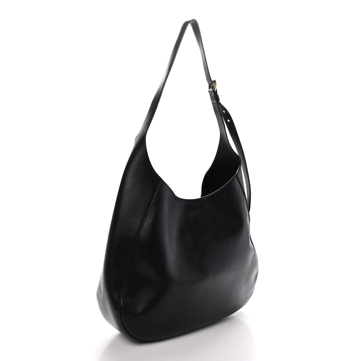 Prada City Calfskin Triangle Large Hobo Shoulder Bag Black 3 of 9