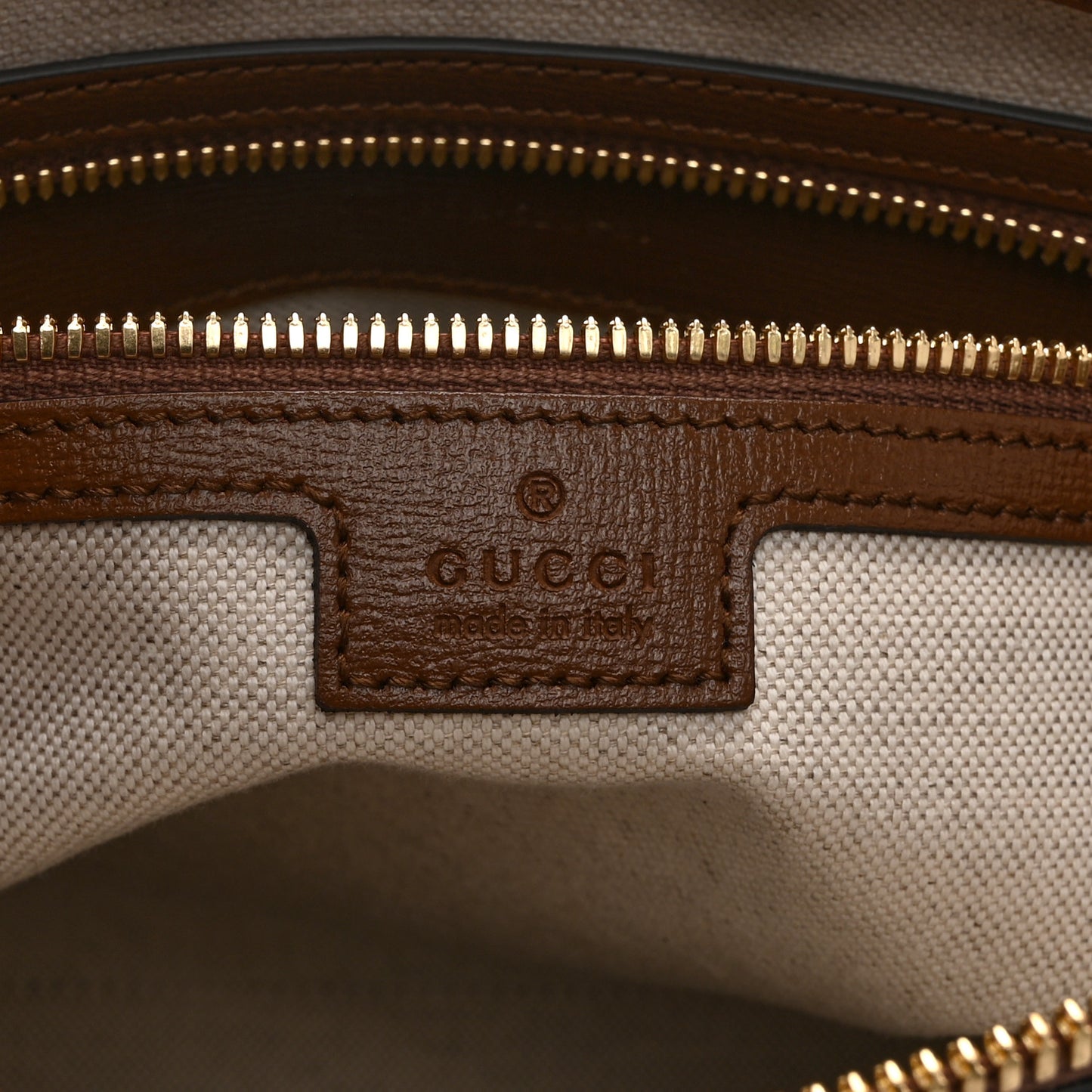 GG Supreme Monogram Azalea Calfskin Retro Interlocking G Wristlet Messenger Bag Beige Ebony Brown Sugar