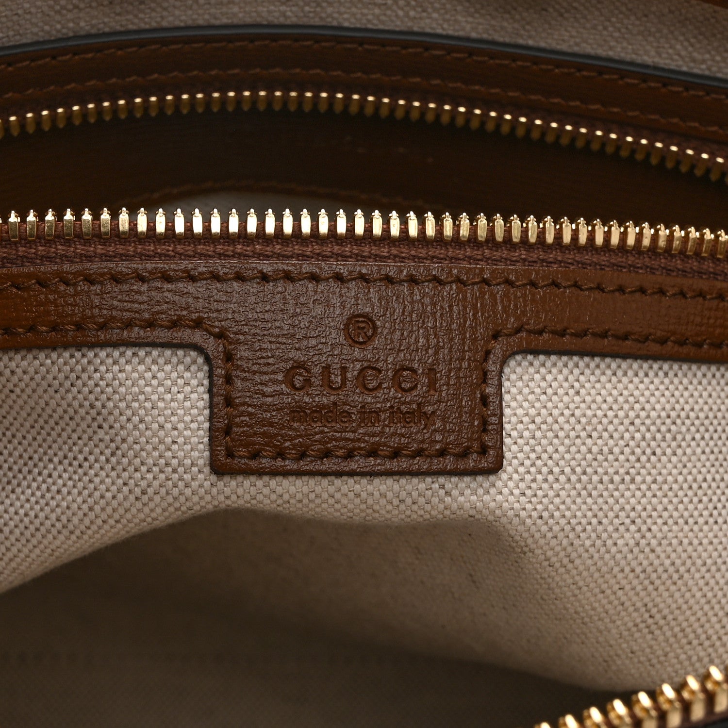 Gucci GG Supreme Monogram Azalea Calfskin Retro Interlocking G Wristlet Messenger Bag Beige Ebony Brown Sugar 6 of 11