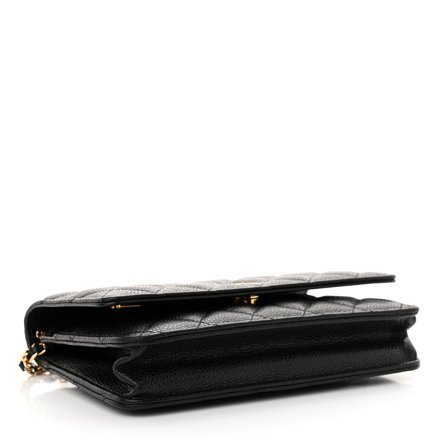 Caviar Quilted Wallet on Chain WOC Black