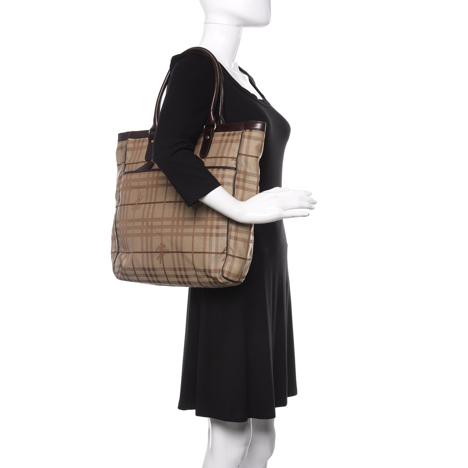 Burberry Haymarket Check Tote Brown 2 of 12
