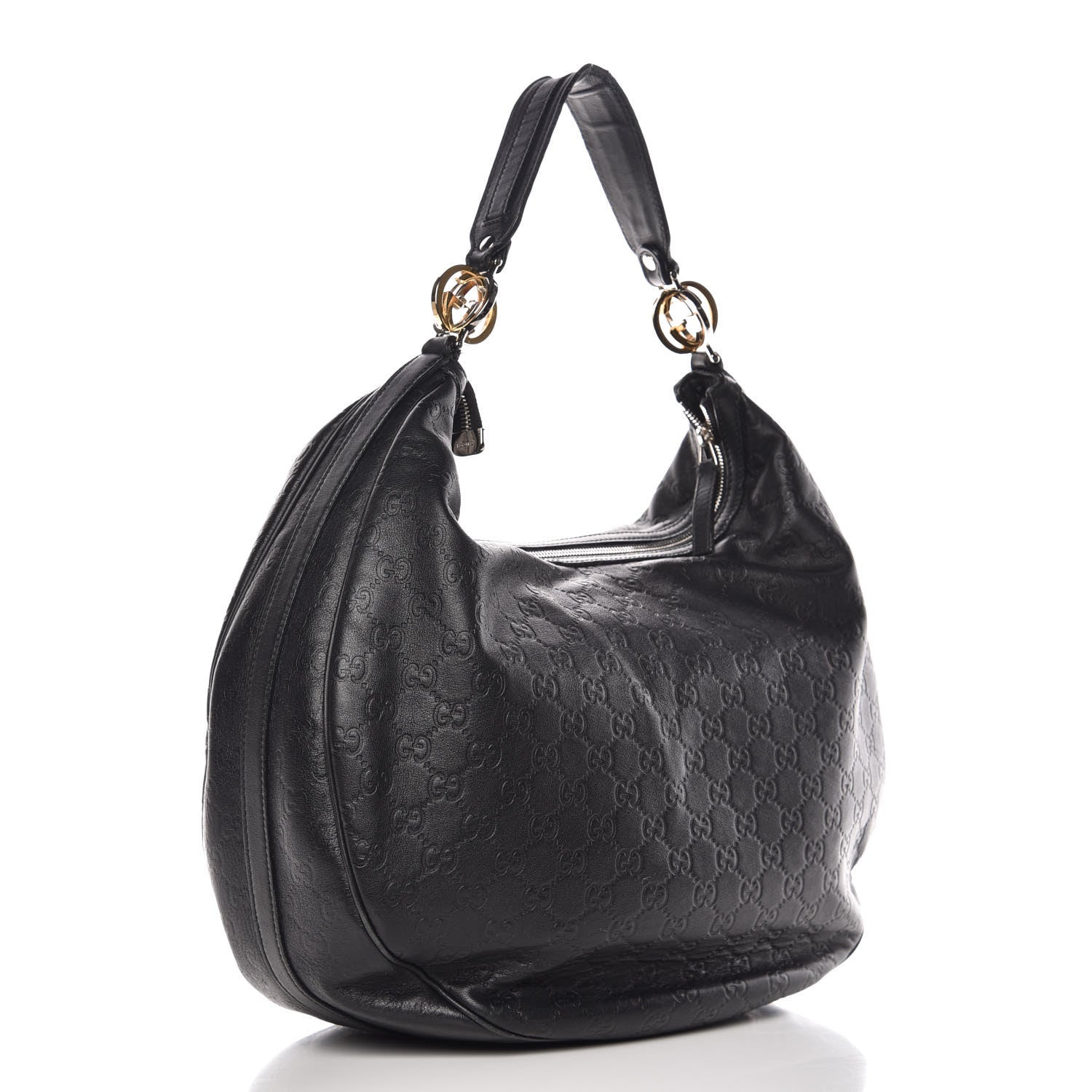 Gucci Guccissima Large GG Twins Hobo Black 3 of 13