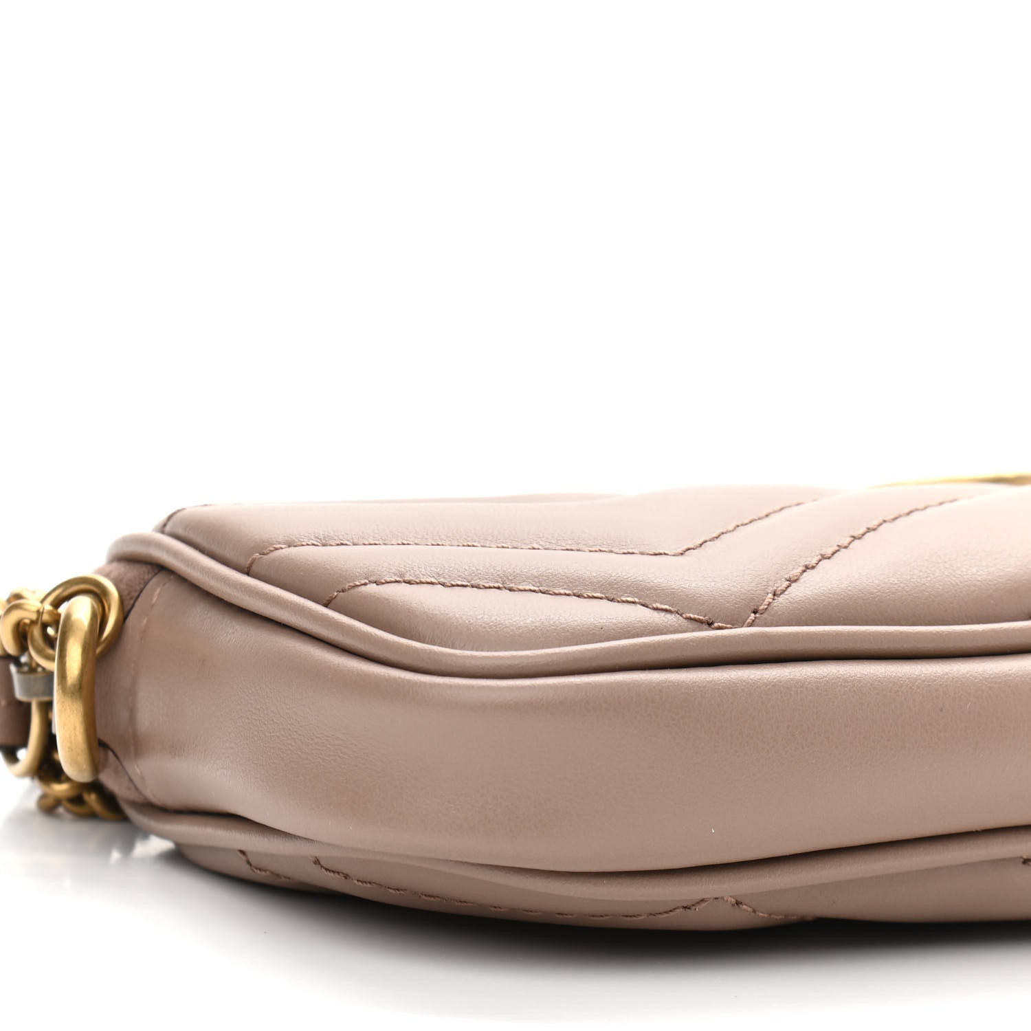 Gucci Calfskin Matelasse Mini GG Marmont Chain Crossbody Bag Porcelain Rose 8 of 10