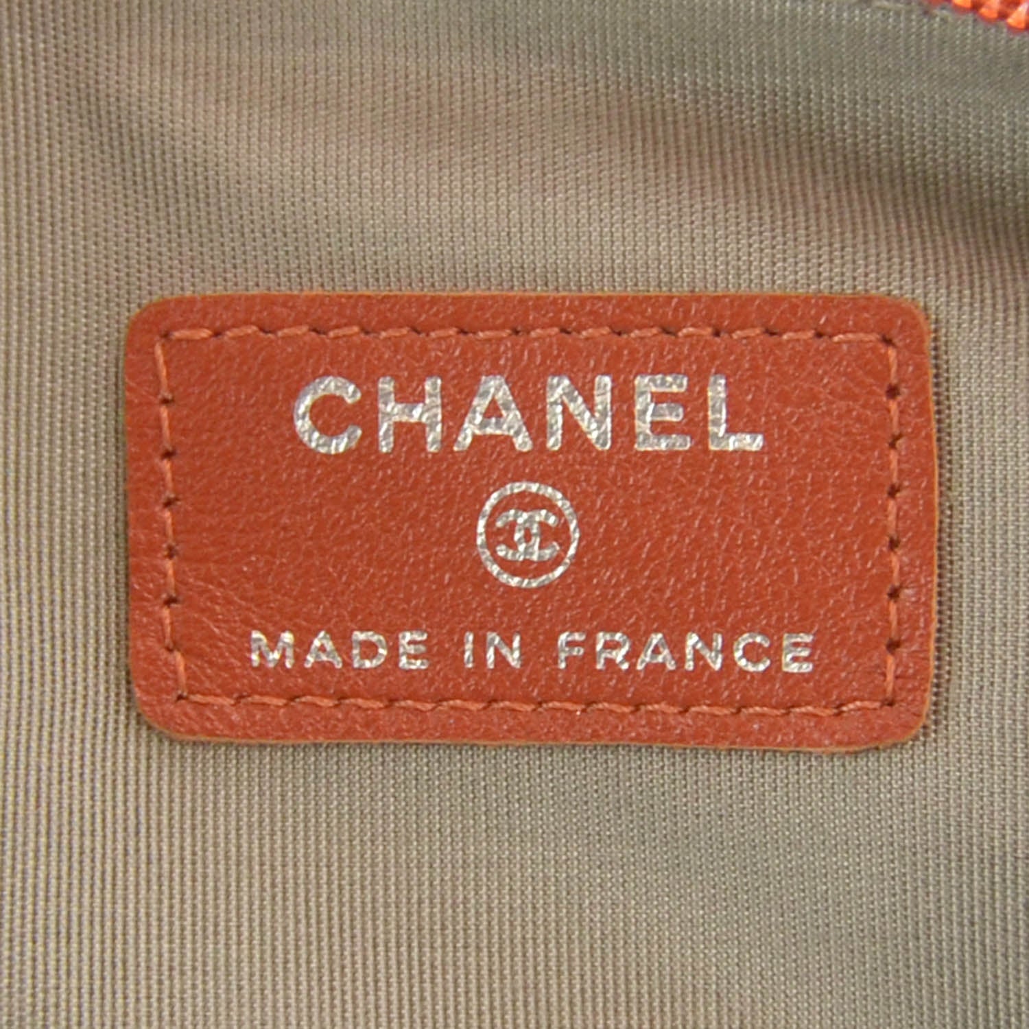 Chanel Caviar CC Flat Trousse Cosmetic Pouch Brique Clair 7 of 8