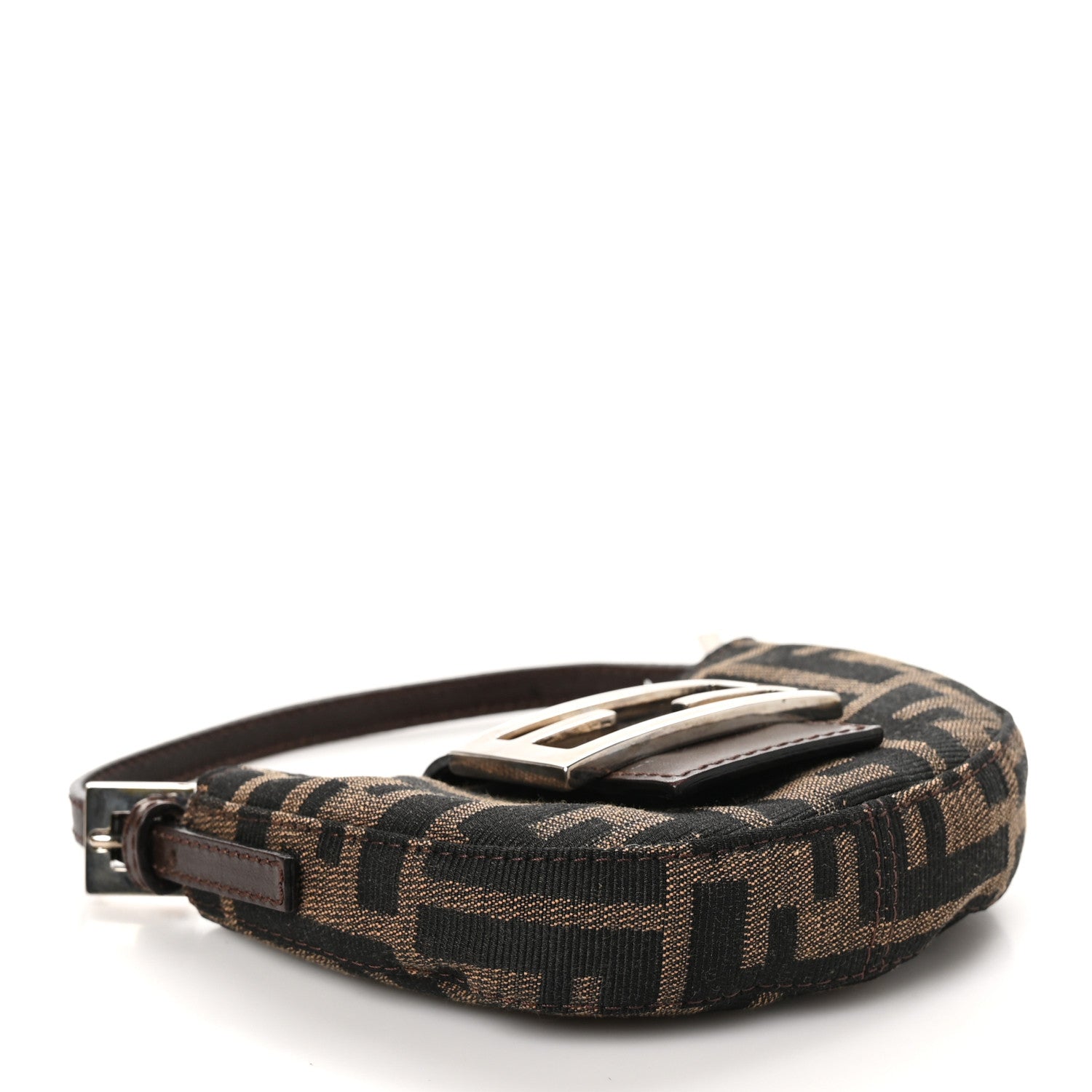 Fendi Zucca Mini Half Moon Baguette Tobacco 3 of 10