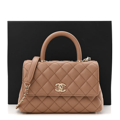 Chanel Caviar Quilted Mini Coco Handle Flap Beige 11 of 11