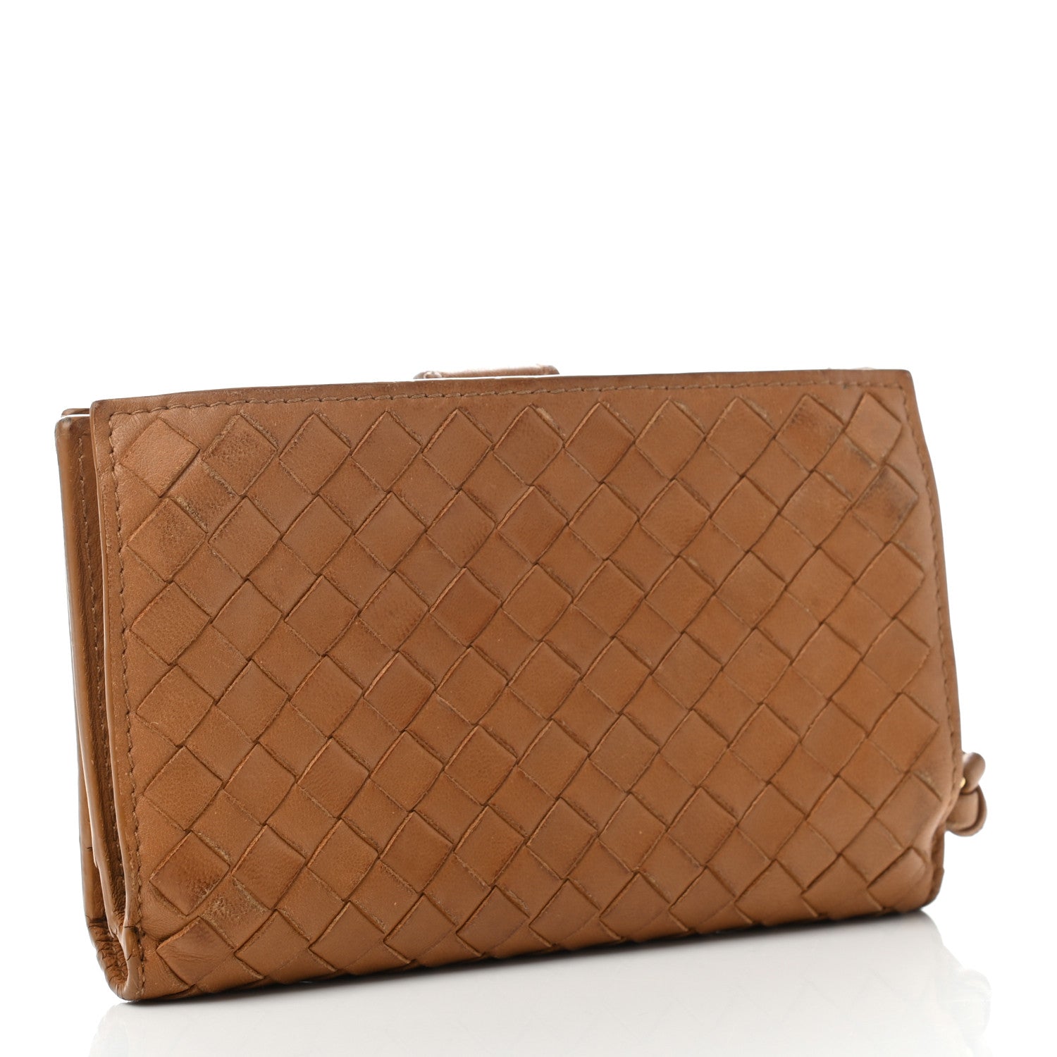 Bottega Veneta Nappa Intrecciato Continental Snap Wallet Noce 3 of 7