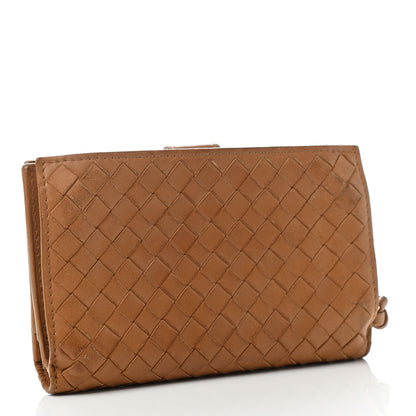 Bottega Veneta Nappa Intrecciato Continental Snap Wallet Noce 3 of 7