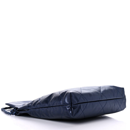 Chanel Metallic Calfskin Quilted Small Chanel 22 Navy Blue 5 of 11