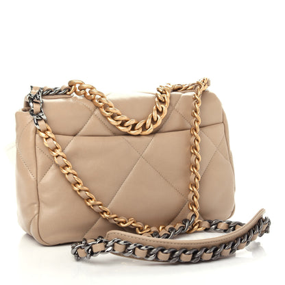 Chanel Lambskin Quilted Medium Chanel 19 Flap Dark Beige 3 of 10