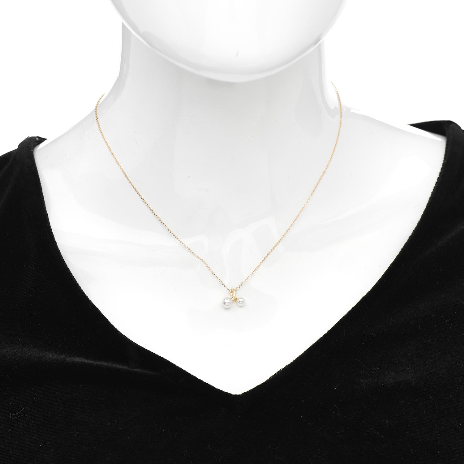 Mikimoto 18K Yellow Gold Akoya Pearl 4-5mm Pendant Necklace 2 of 5