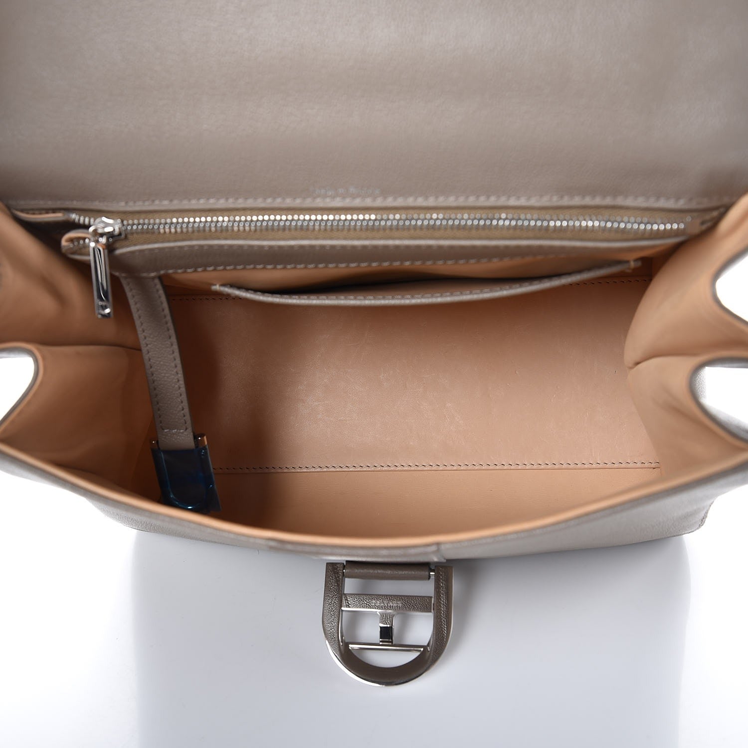 Delvaux Grained Calfskin MM Brillant Satchel Camaieux Tourterelle 5 of 8