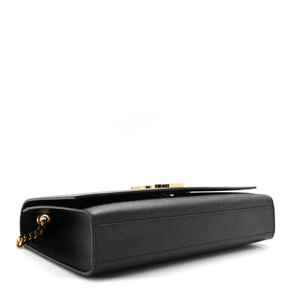 Saint Laurent Grain De Poudre Large Classic Monogram Kate Satchel Black 4 of 9