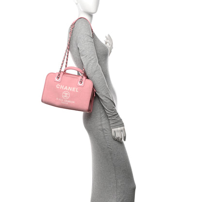 Chanel Canvas Deauville Small Bowling Bag Pink 2 of 10