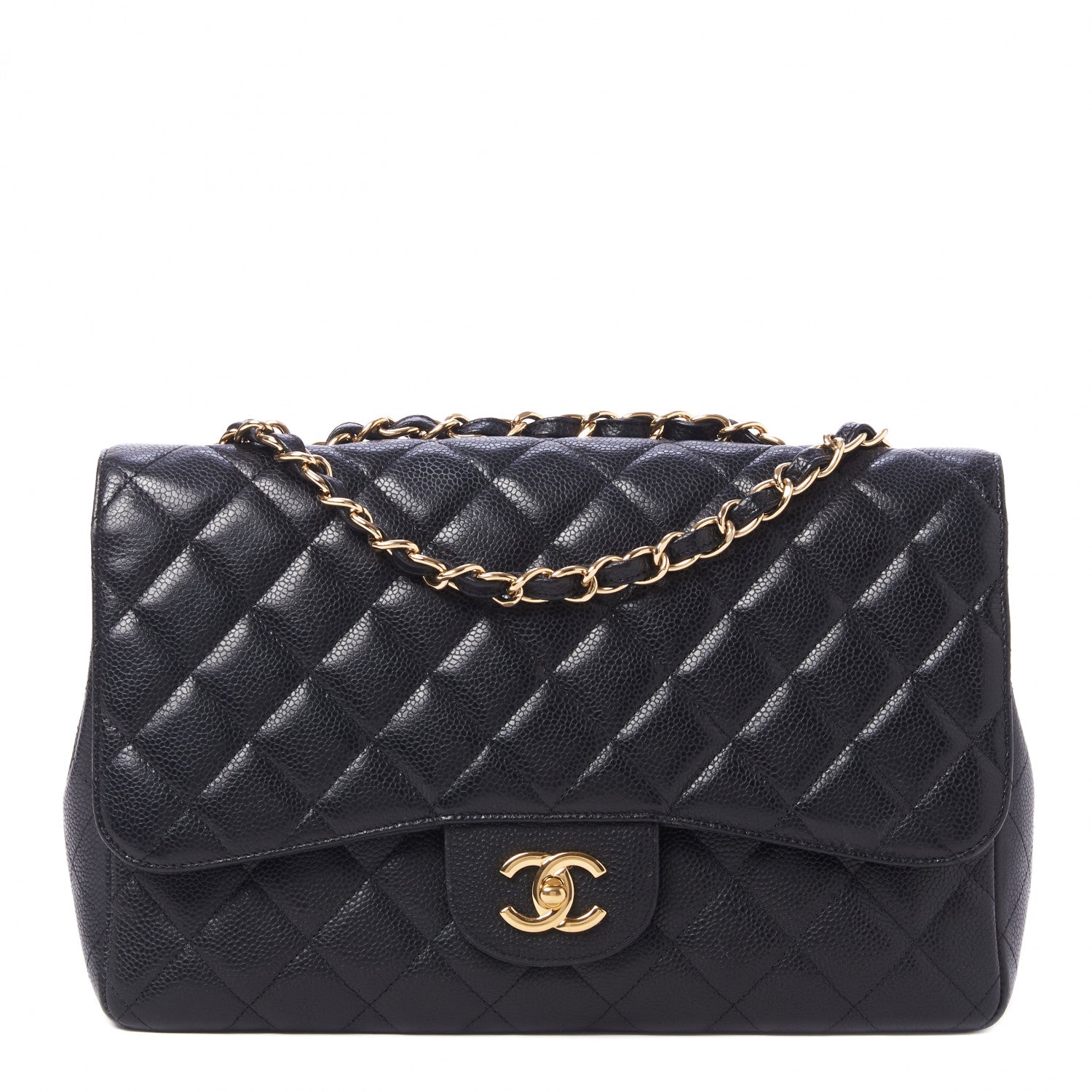 Chanel Caviar Quilted Jumbo Single Flap Black 1 of 10