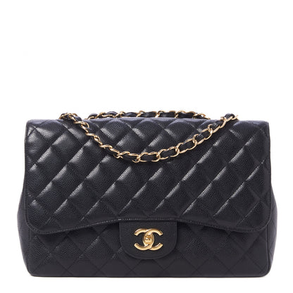 Chanel Caviar Quilted Jumbo Single Flap Black 1 of 10