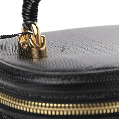 Dolce & Gabbana Raffia Snakeskin Vanity Case Black Multicolor 10 of 11