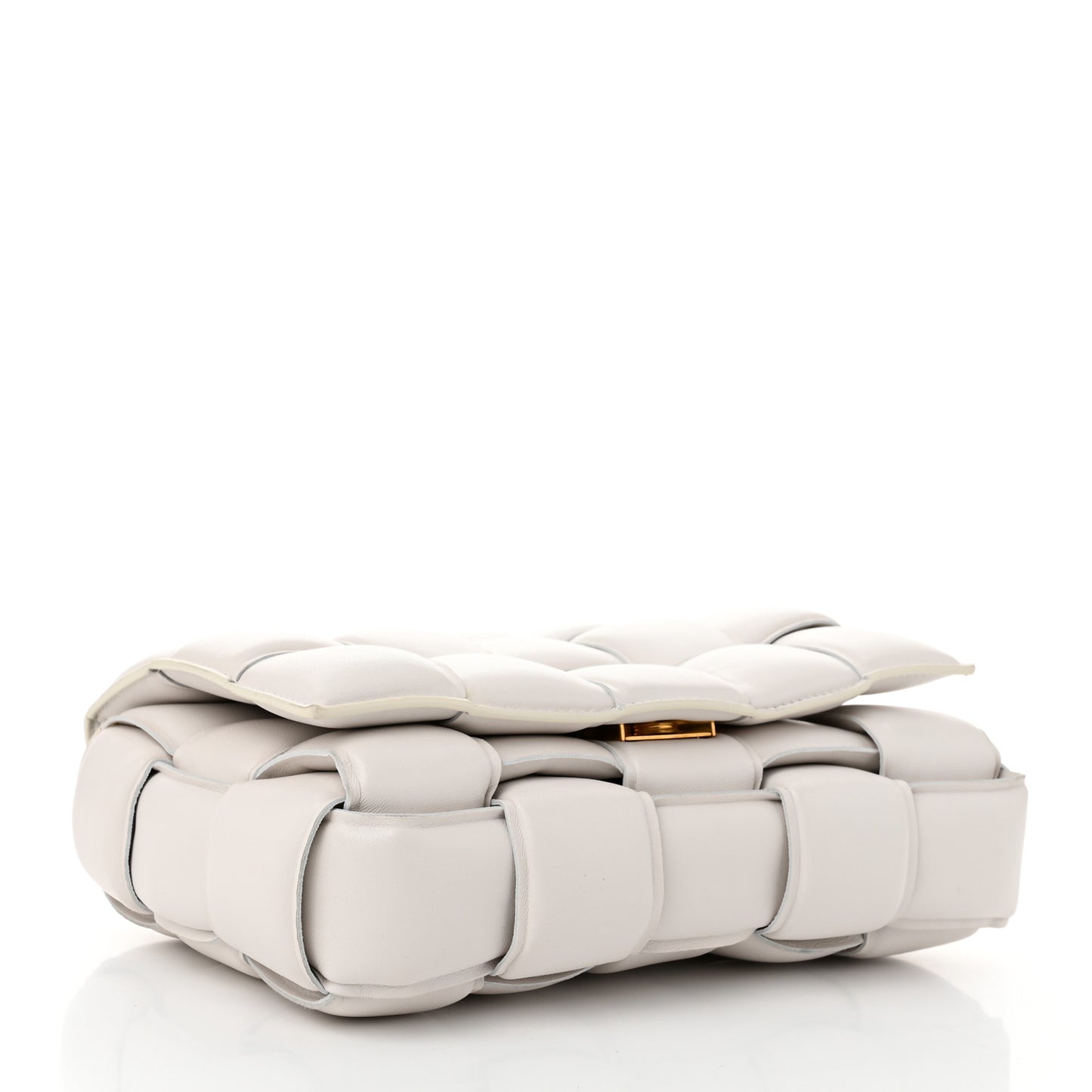 Nappa Maxi Intreccio Padded Cassette Crossbody Bag Chalk