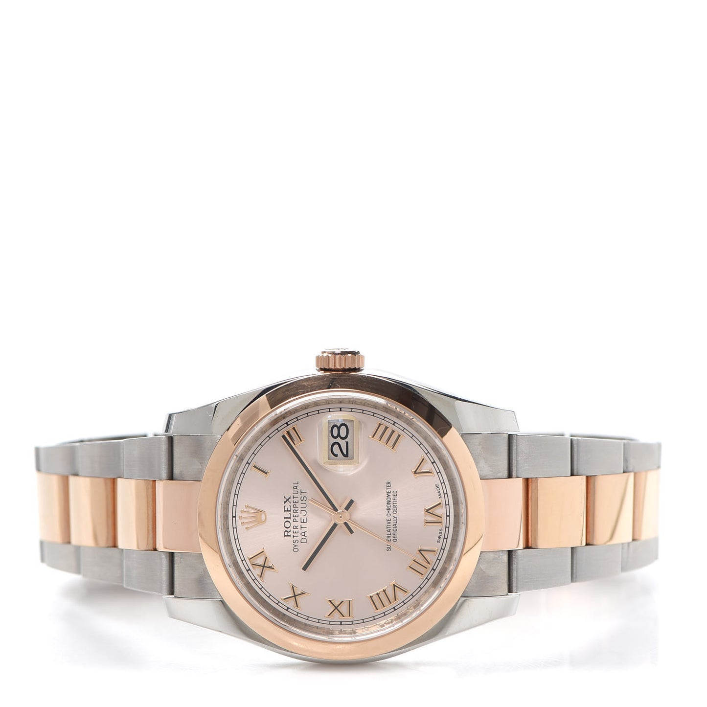 Stainless Steel 18K Everose Gold 36mm Oyster Perpetual Datejust Watch Pink 116201