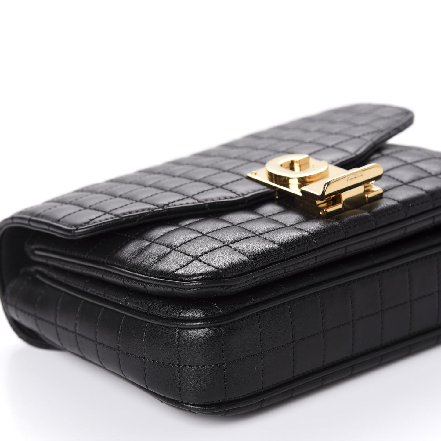 Calfskin Quilted Small C Bag Black