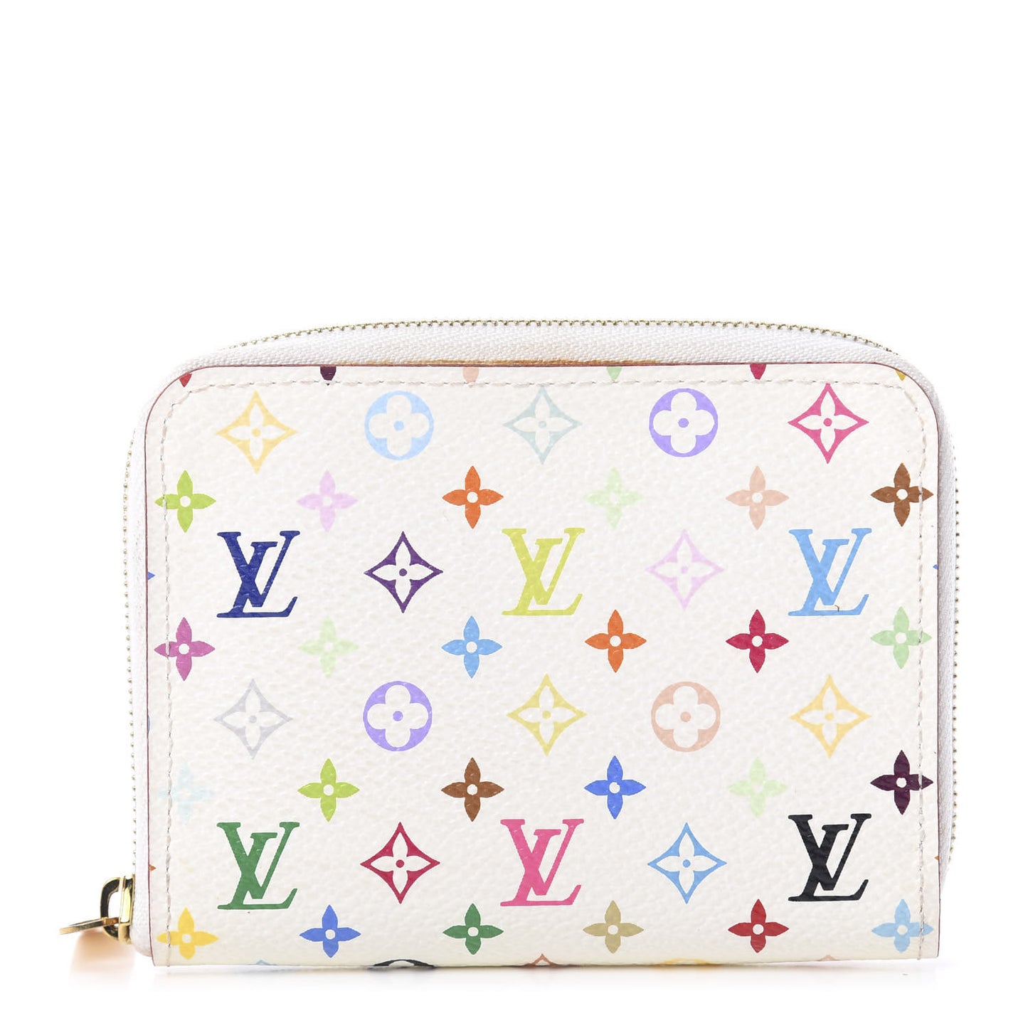 Monogram Multicolor Zippy Coin Purse Wallet White Litchi