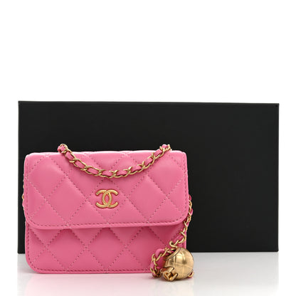 Chanel Lambskin Quilted Pearl Crush Clutch With Chain Pink 12 of 12