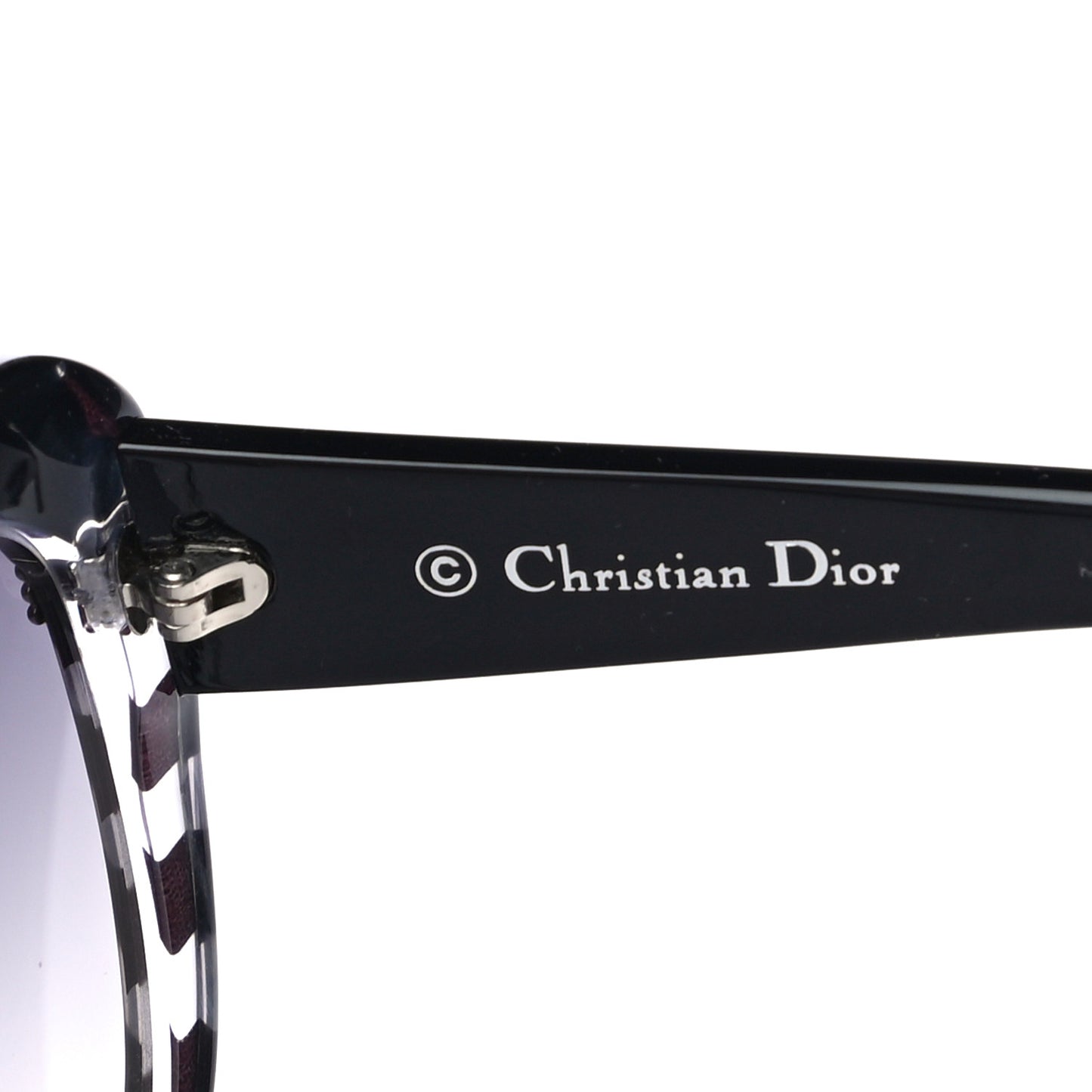 Acetate DiorCroisette1 Striped Sunglasses Black White Grey