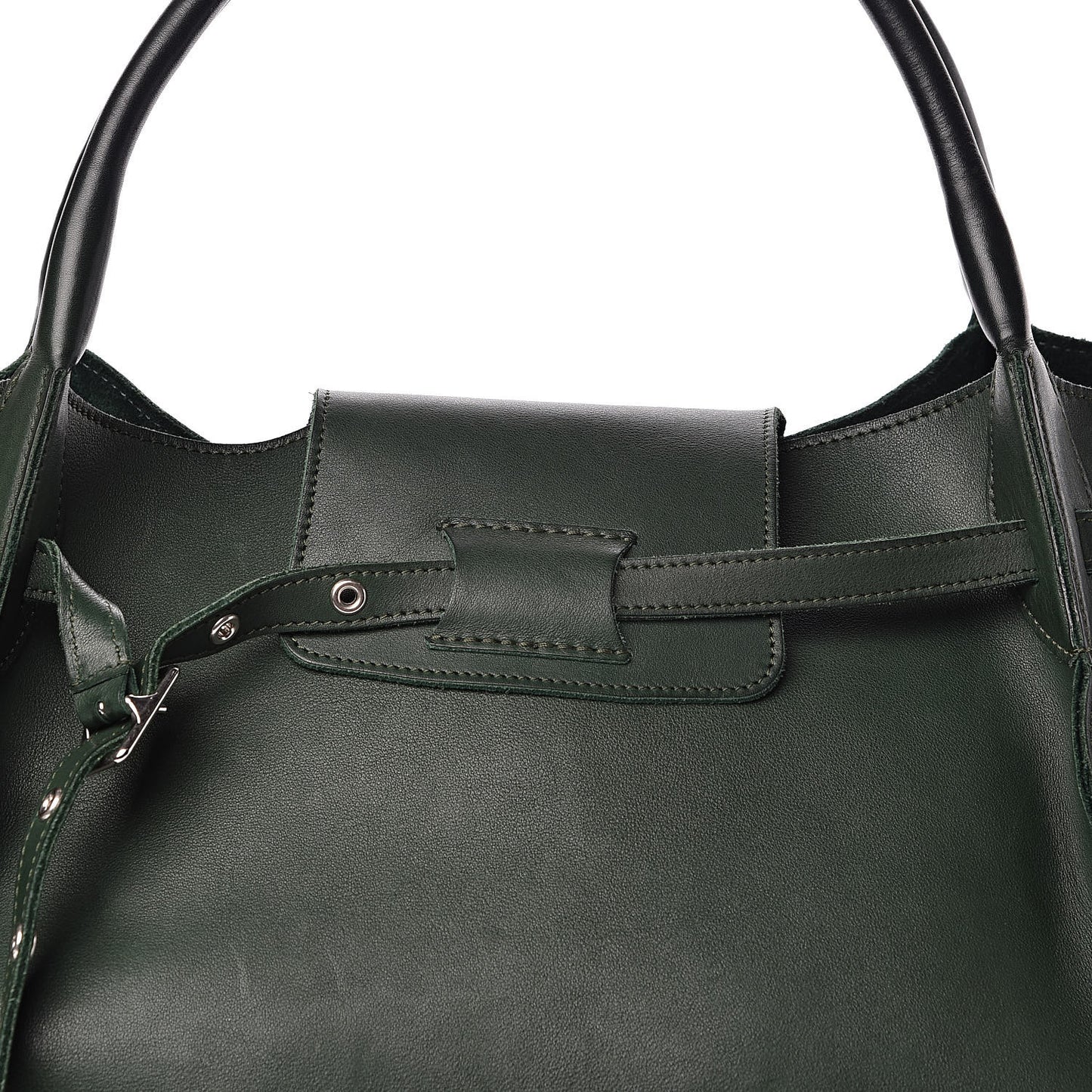 Smooth Calfskin Medium Big Bag Dark Green