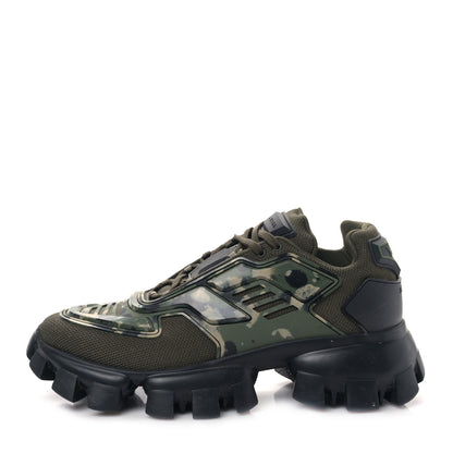 Prada Rubber Knit Fabric Camouflage Mens Cloudbust Thunder Sneakers 7 Militare 1 of 8