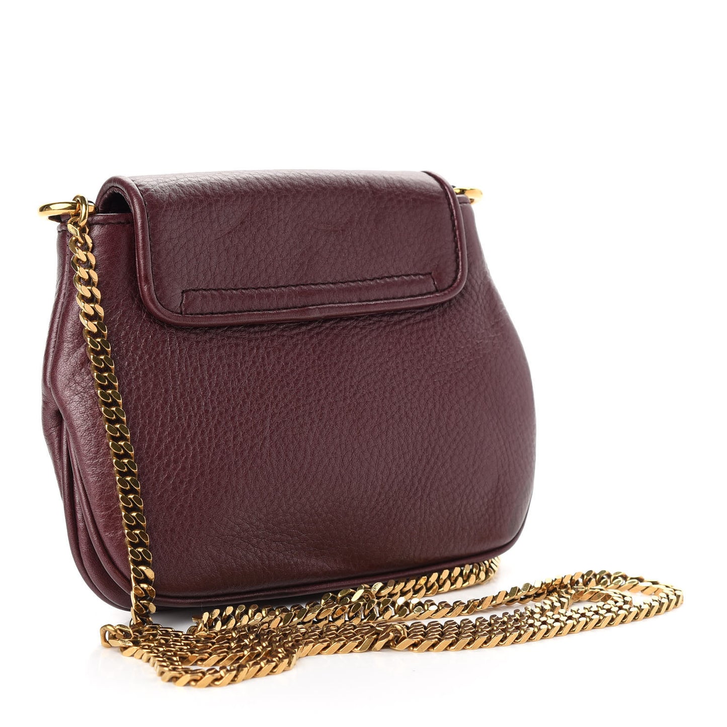 Metallic Pebbled Calfskin Small 1973 Chain Shoulder Bag Classic Burgundy