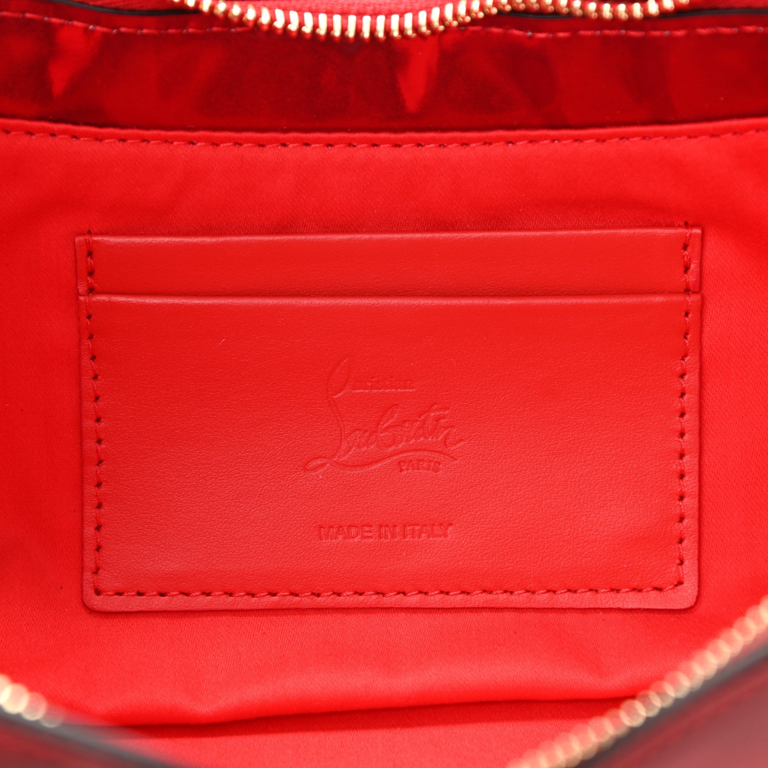 Christian Louboutin Metallic Patent Psychedelic Hot Chick Baguette Shoulder Bag Loubi Gold 6 of 7