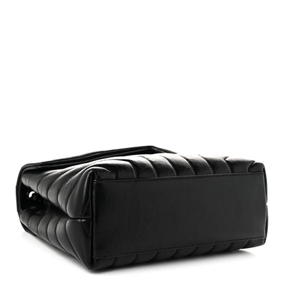Saint Laurent Calfskin Y Quilted Monogram Monochrome Small Loulou Chain Satchel Black 4 of 11
