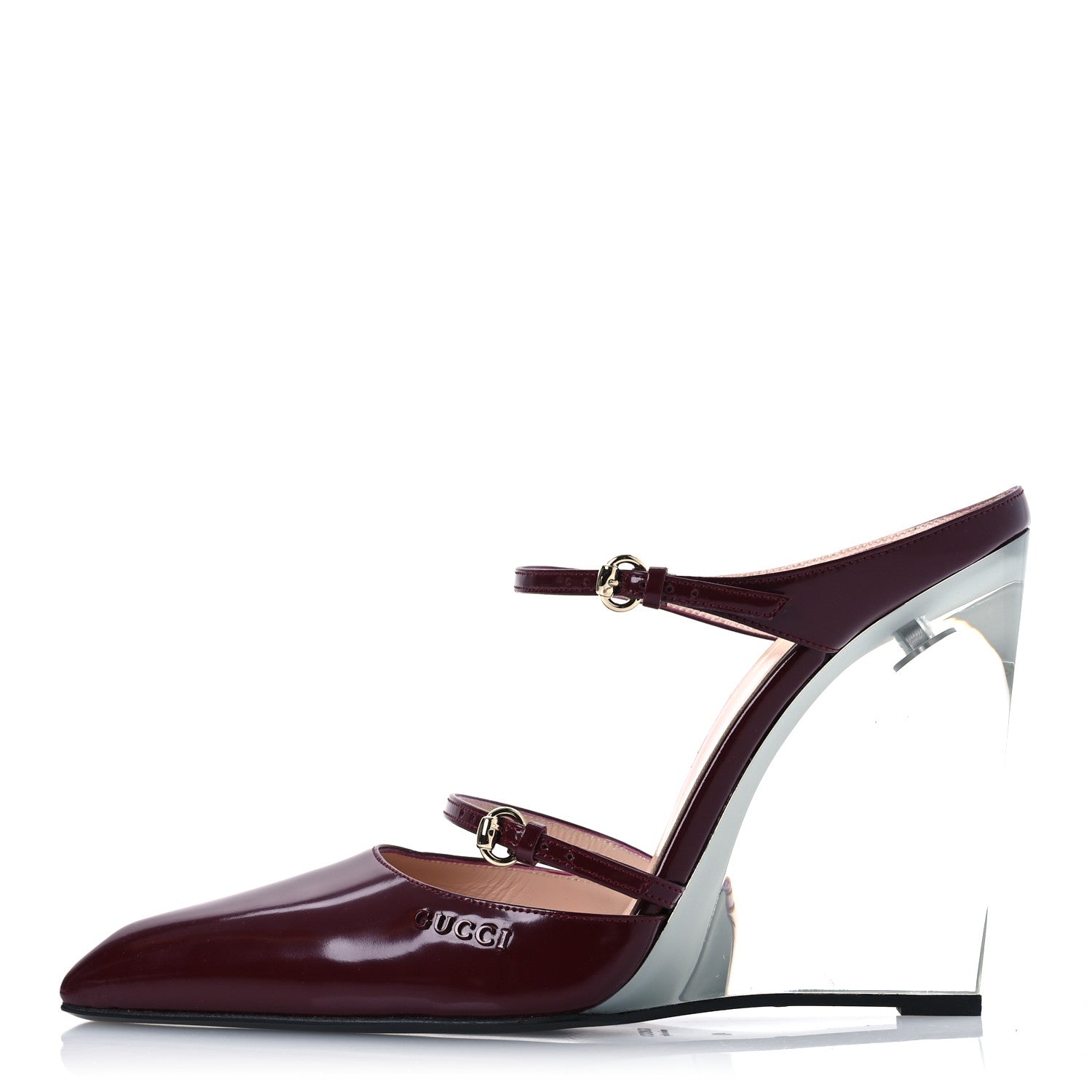 Gucci Patent Wedge Mules 40 Rosso Ancora 1 of 13