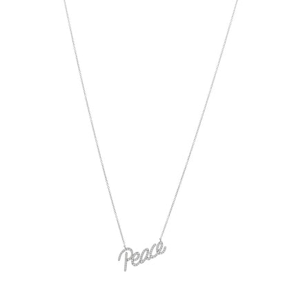 Tiffany 18K White Gold Diamond Paloma's Graffiti Peace Pendant Necklace 1 of 3