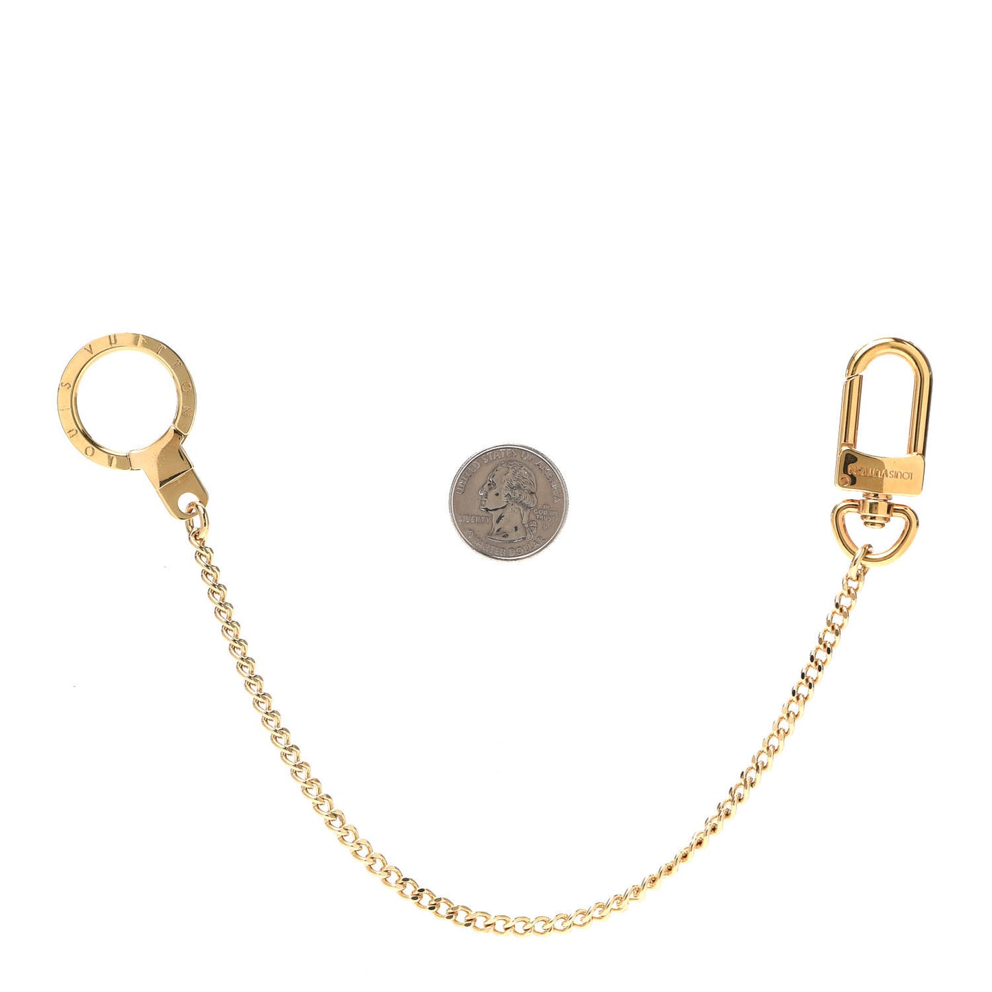 Metal Pochette Extender Key Ring Chain Gold