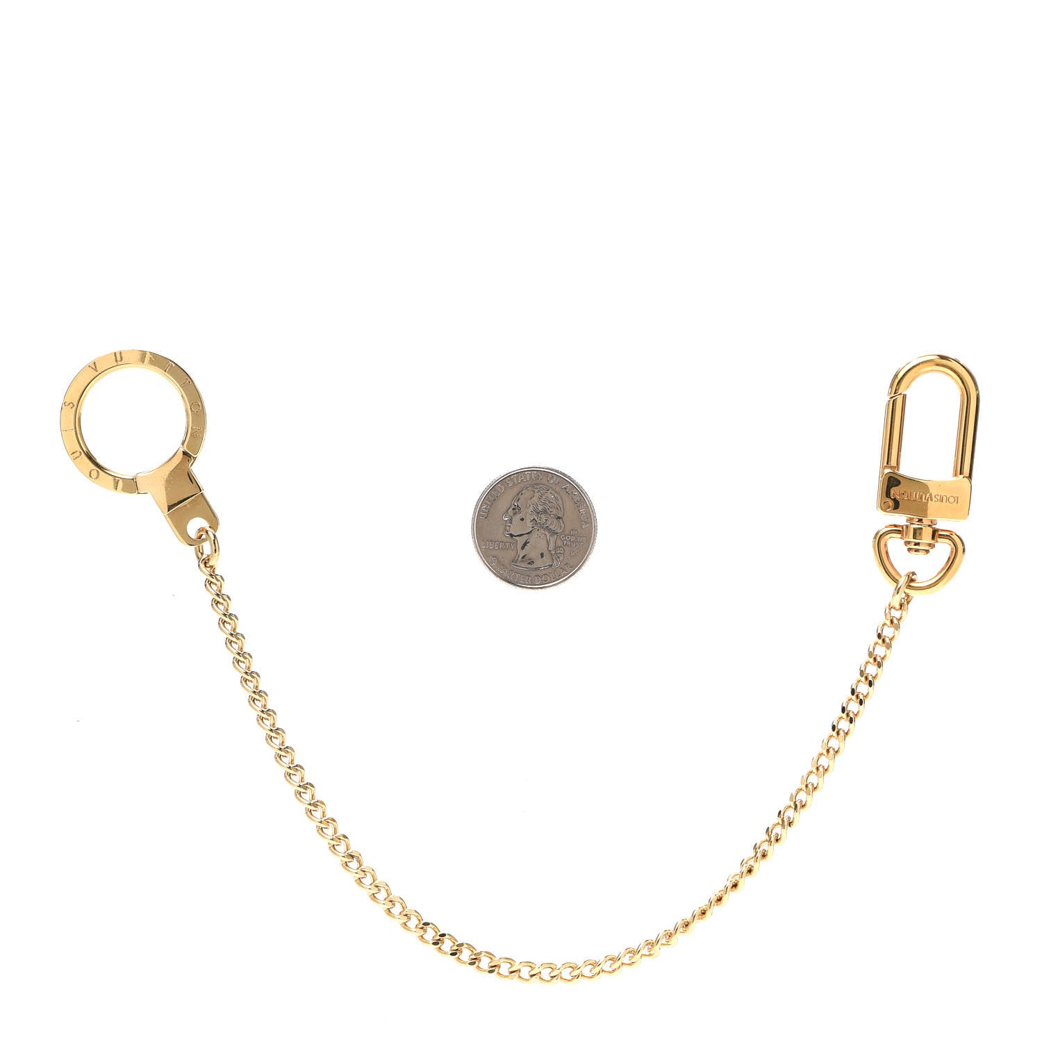 Louis Vuitton Metal Pochette Extender Key Ring Chain Gold 2 of 2