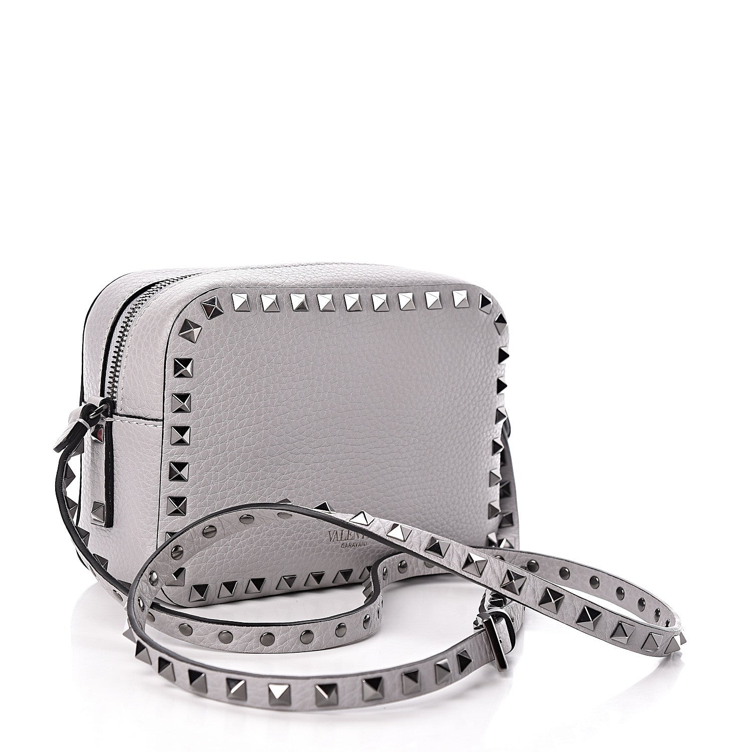 Valentino Garavani Calfskin Rockstud Camera Crossbody Bag Stone 3 of 9