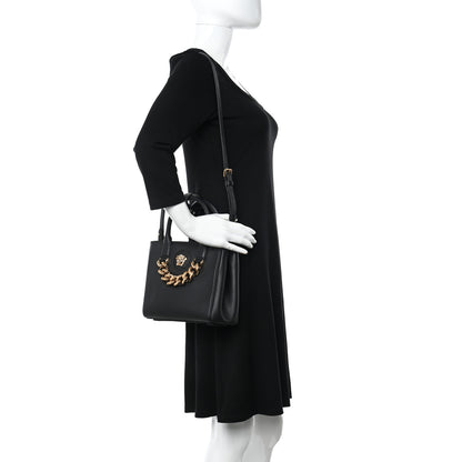 Versace Grained Calfskin Small La Medusa Tote Bag Black 2 of 9
