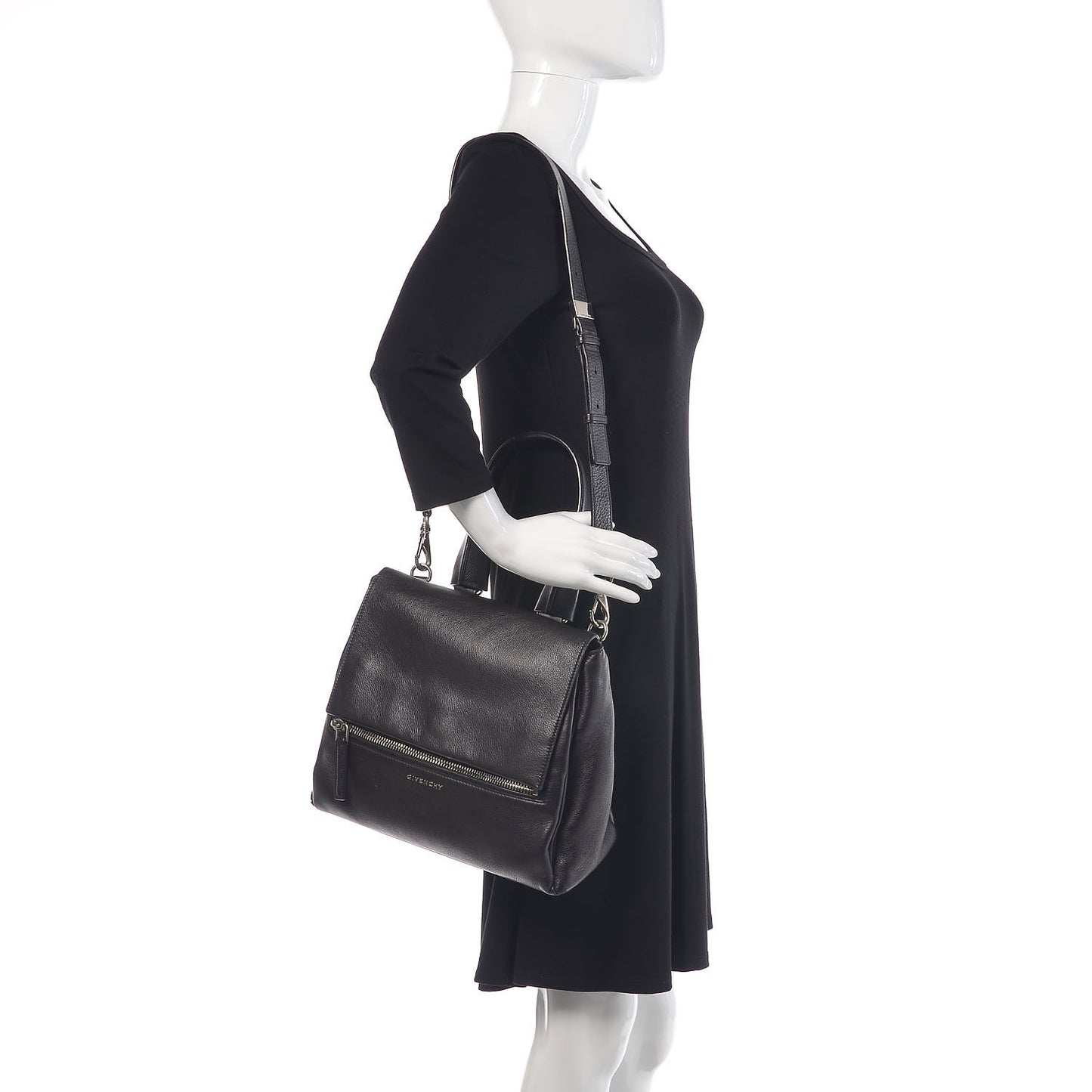 Calfskin Small Pandora Pure Flap Bag Black