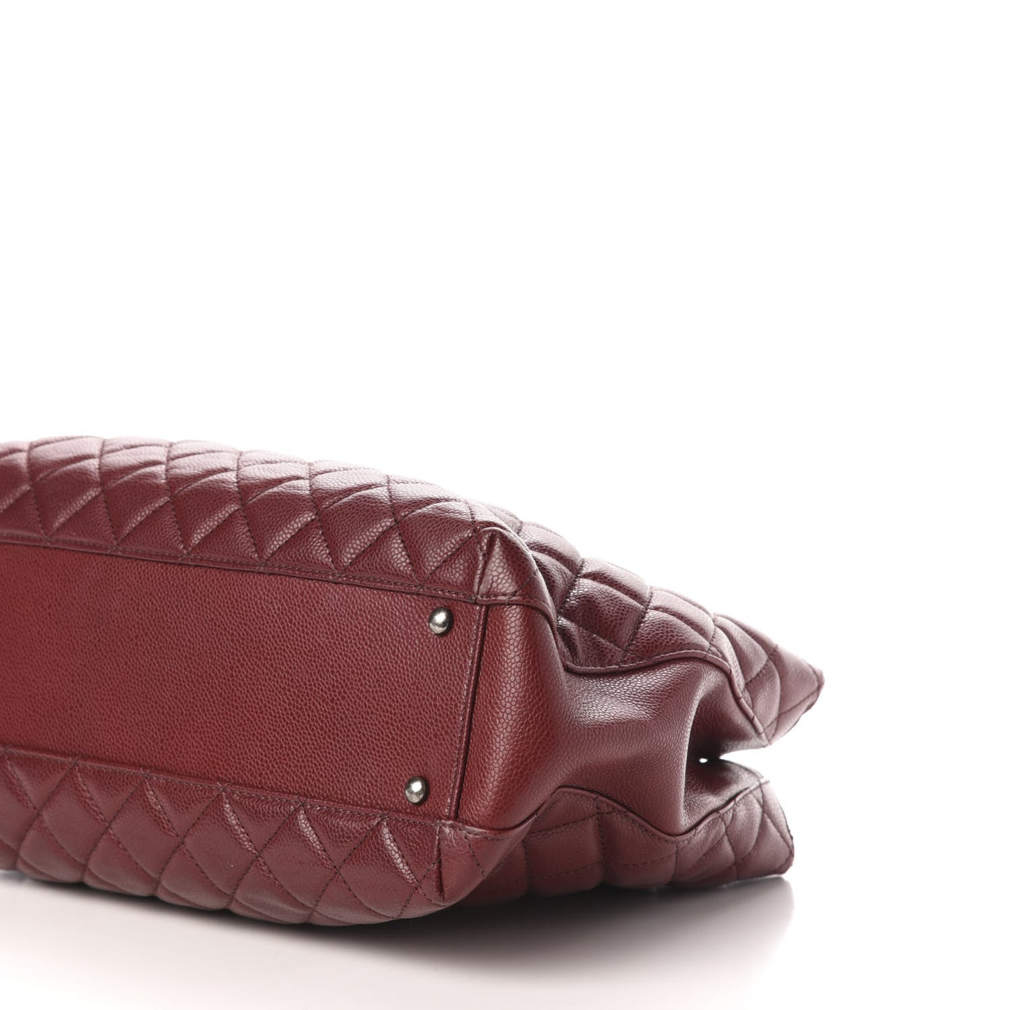 Caviar Quilted City Shopping Tote Dark Red
