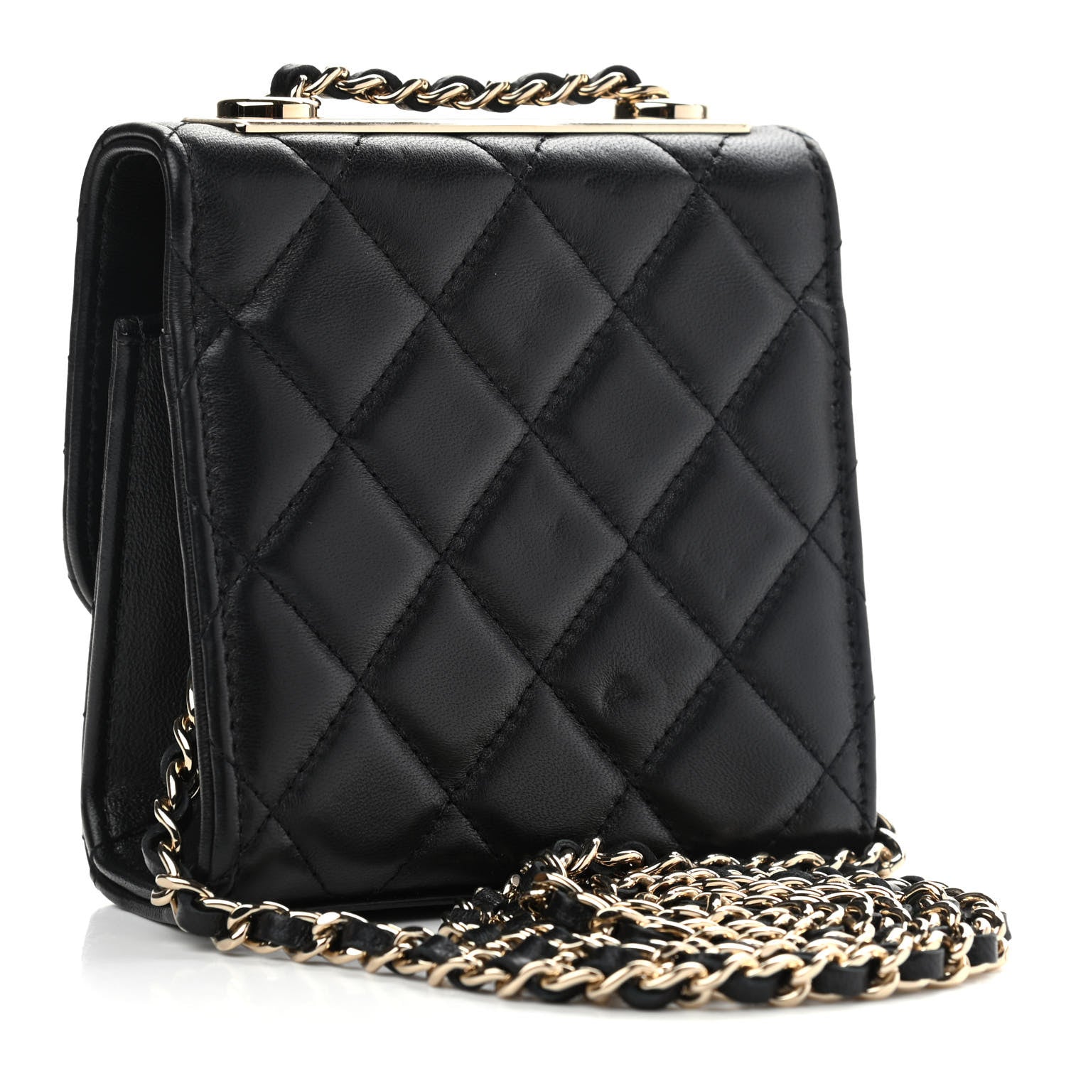 Chanel Lambskin Quilted Mini Trendy CC Chain Wallet Black 3 of 13