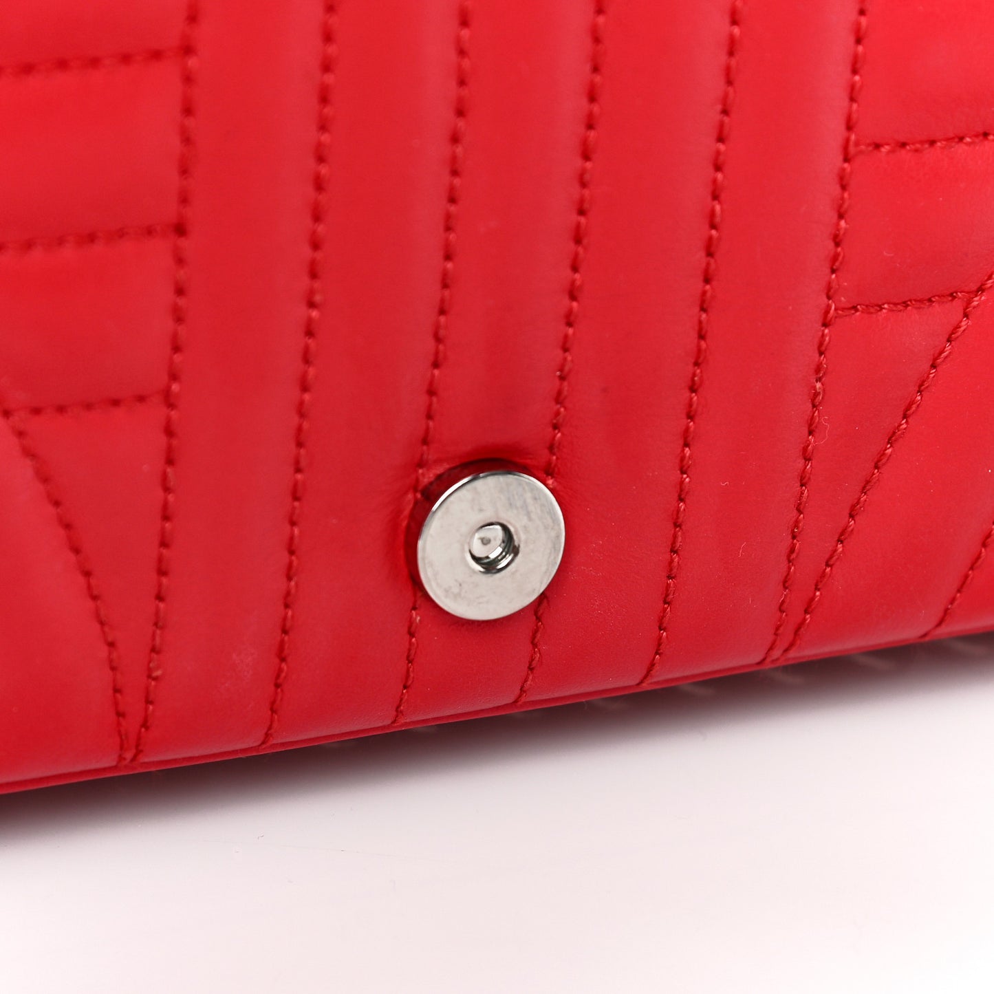 Soft Calfskin Impunture Diagramme Medium Chain Flap Shoulder Bag Fuoco