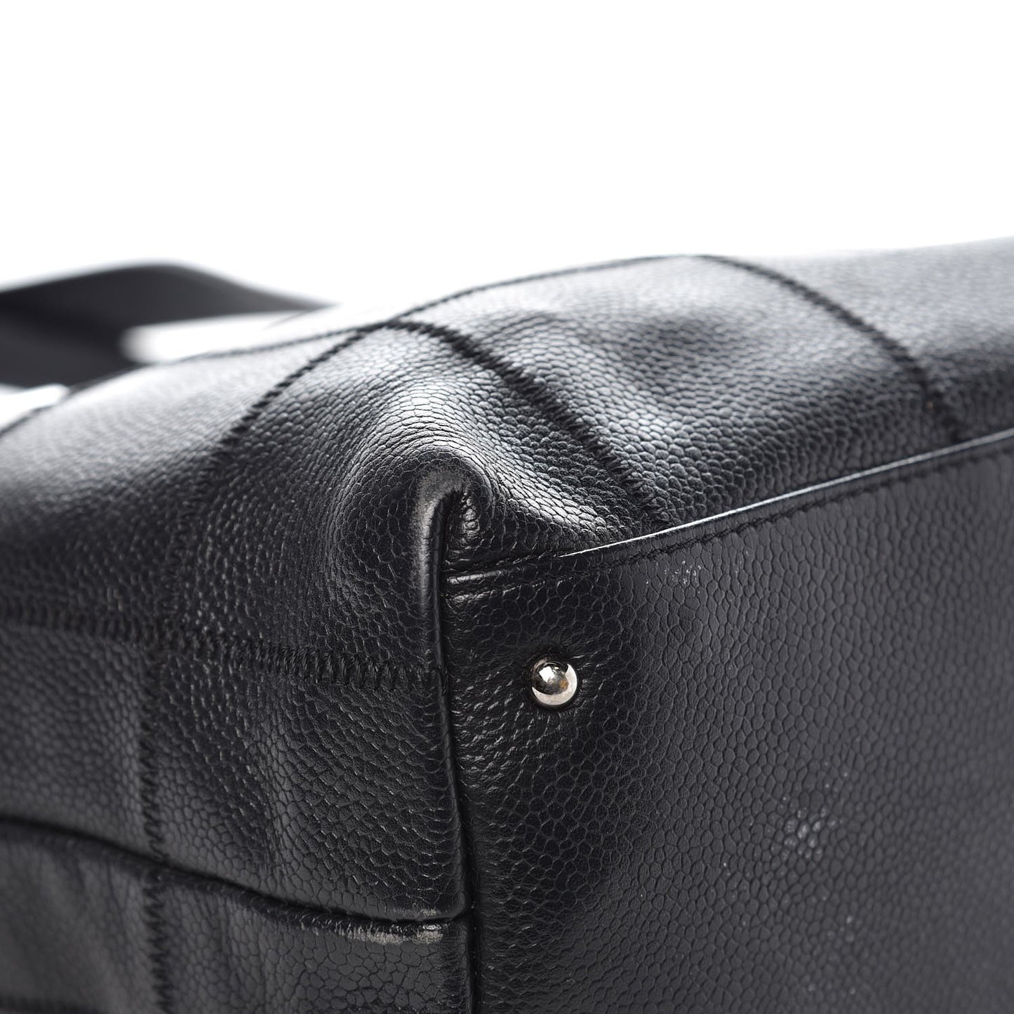 Caviar Square Stitched Tote Black