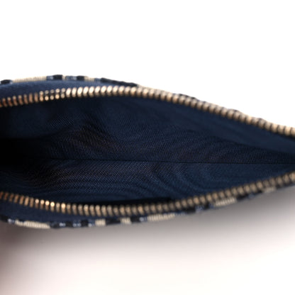 Christian Dior Oblique Saddle Chain Long Wallet Blue 8 of 12